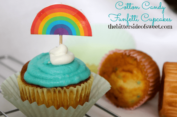 Cotton Candy Funfetti Cupcakes 