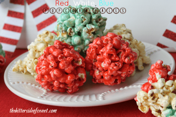 Red White Blue Popcorn Balls | thebittersideofsweet.com Red White Blue Popcorn Balls | thebittersideofsweet.com