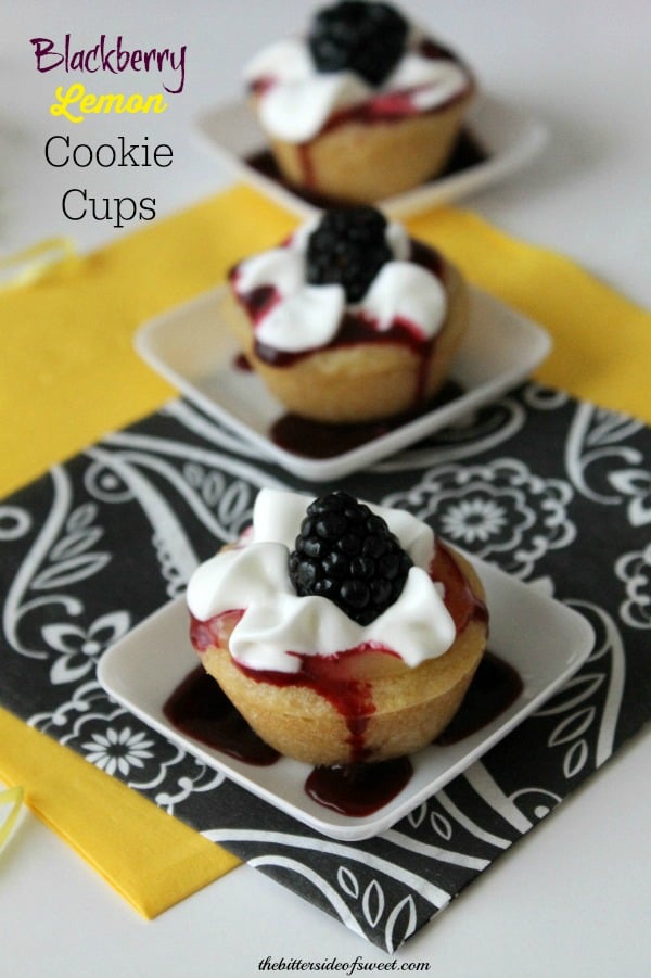 Blackberry Lemon Cookie Cups - The Bitter Side of Sweet ##PourMoreFun #ad 