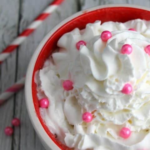 Pink Chocolate Chip Mug Cake