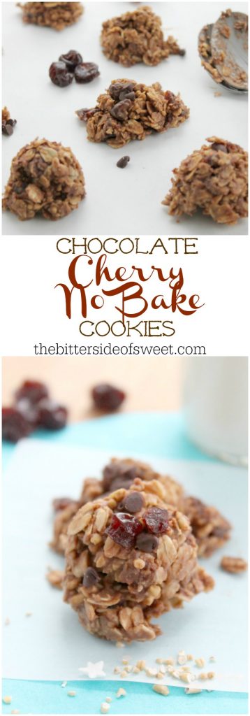 Chocolate Cherry No Bake Cookies | The Bitter Side of Sweet