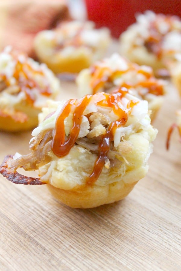 Cheesy BBQ Shredded Pork Cups | The Bitter Side of Sweet
