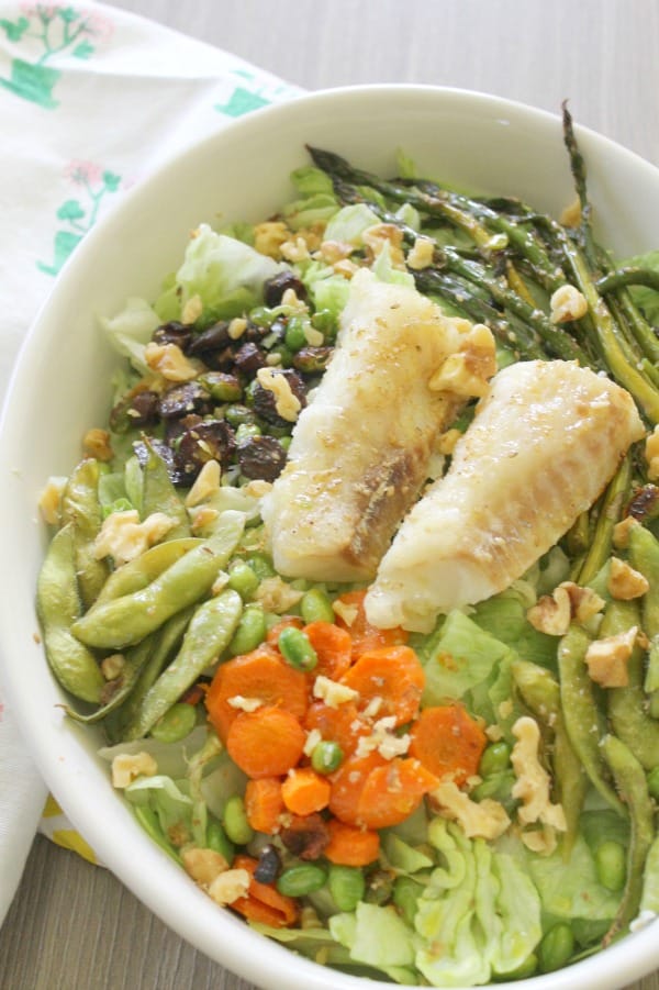 Roasted Cod and Edamame Salad | The Bitter Side of Sweet #SundaySupper
