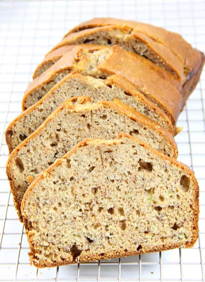 This Classic Banana Bread is so easy to make! With just 2 ripe bananas and a few other ingredients this will be ready in no time! Classic Banana Bread on wire rack