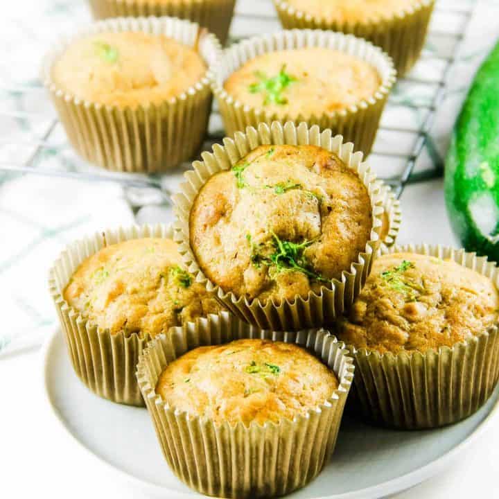 Zucchini Oatmeal Muffins on plate