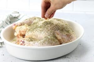 Oven Baked Whole Chicken with salt