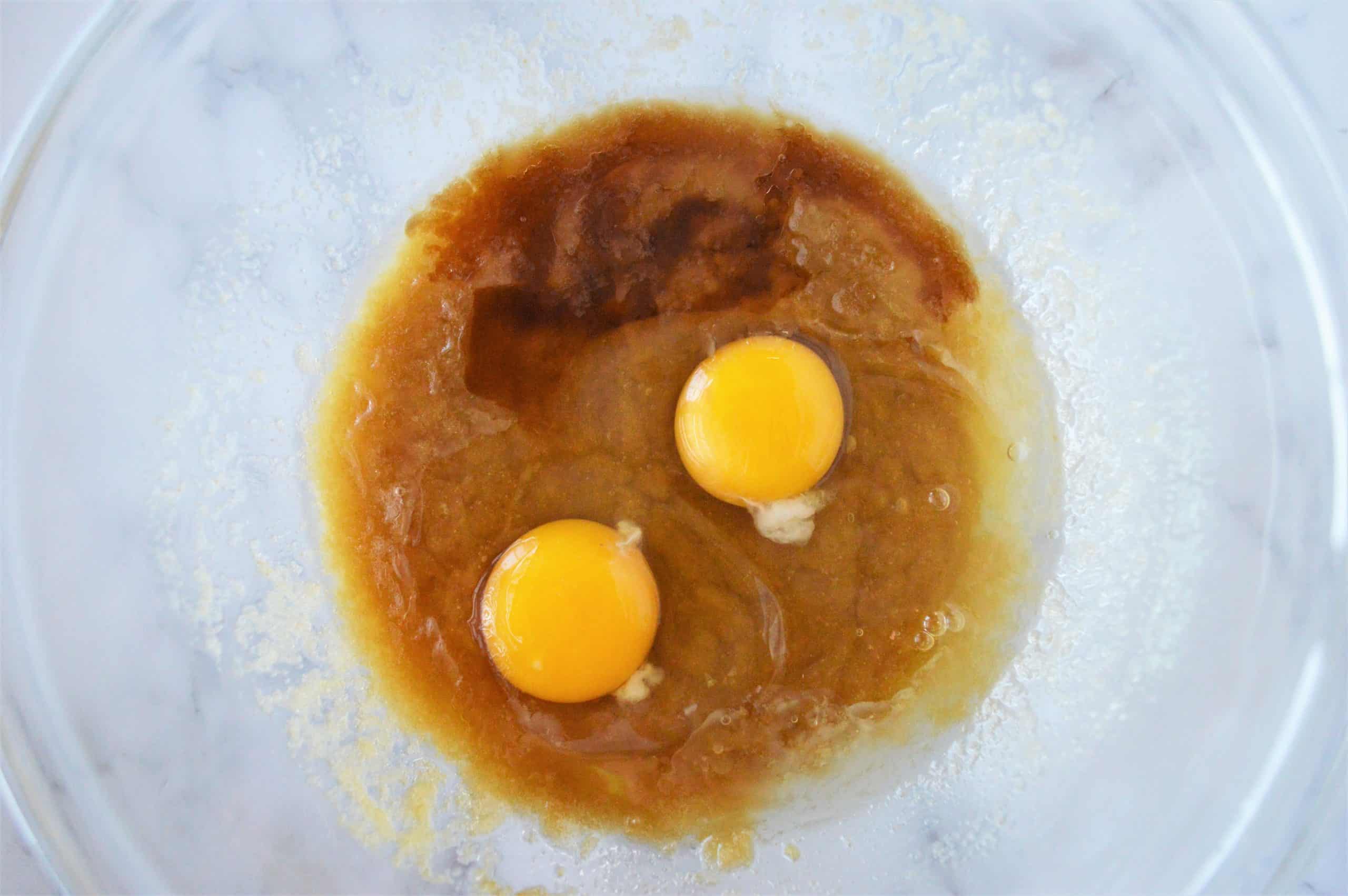 Chocolate Chip Caramel Cookies with egg