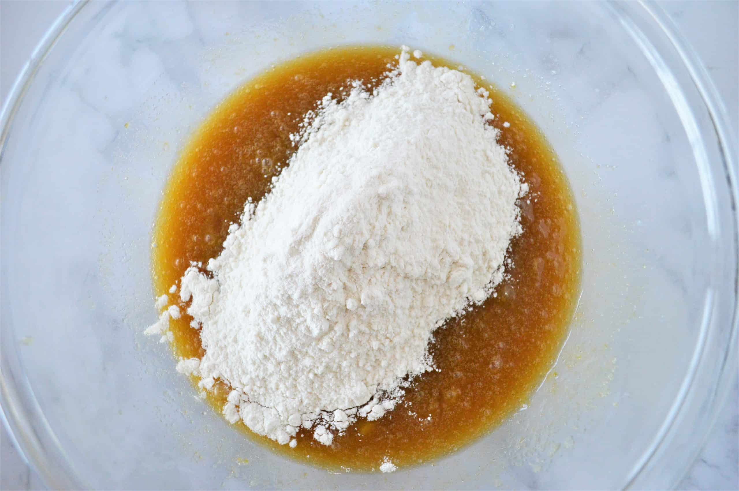 Chocolate Chip Caramel Cookies with flour