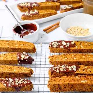 Homemade Pumpkin Biscotti on wire rack