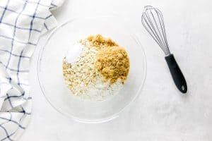 dry ingredients in glass bowl.