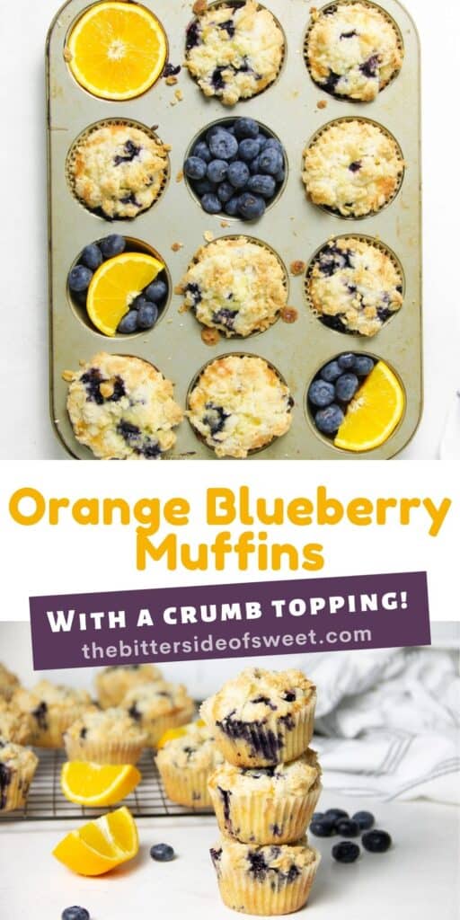 The best Orange Blueberry Muffins! So tender and moist, with a buttery crumb topping! Made with fresh blueberries and oranges! Orange Blueberry Muffins collage