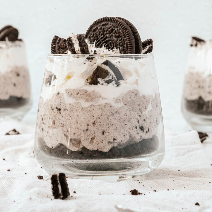 Cookies and Cream Mousse with cookies on top!