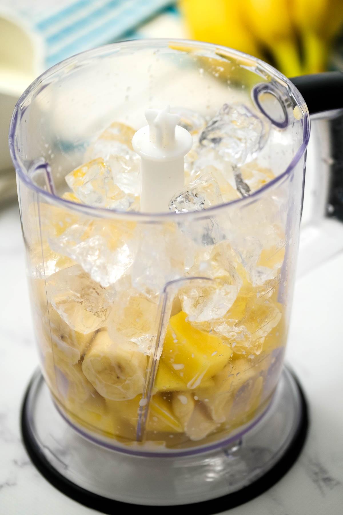 ice in blender.
