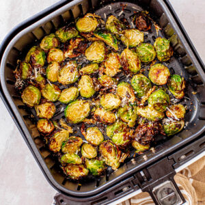 vegetables in air fryer cooked.