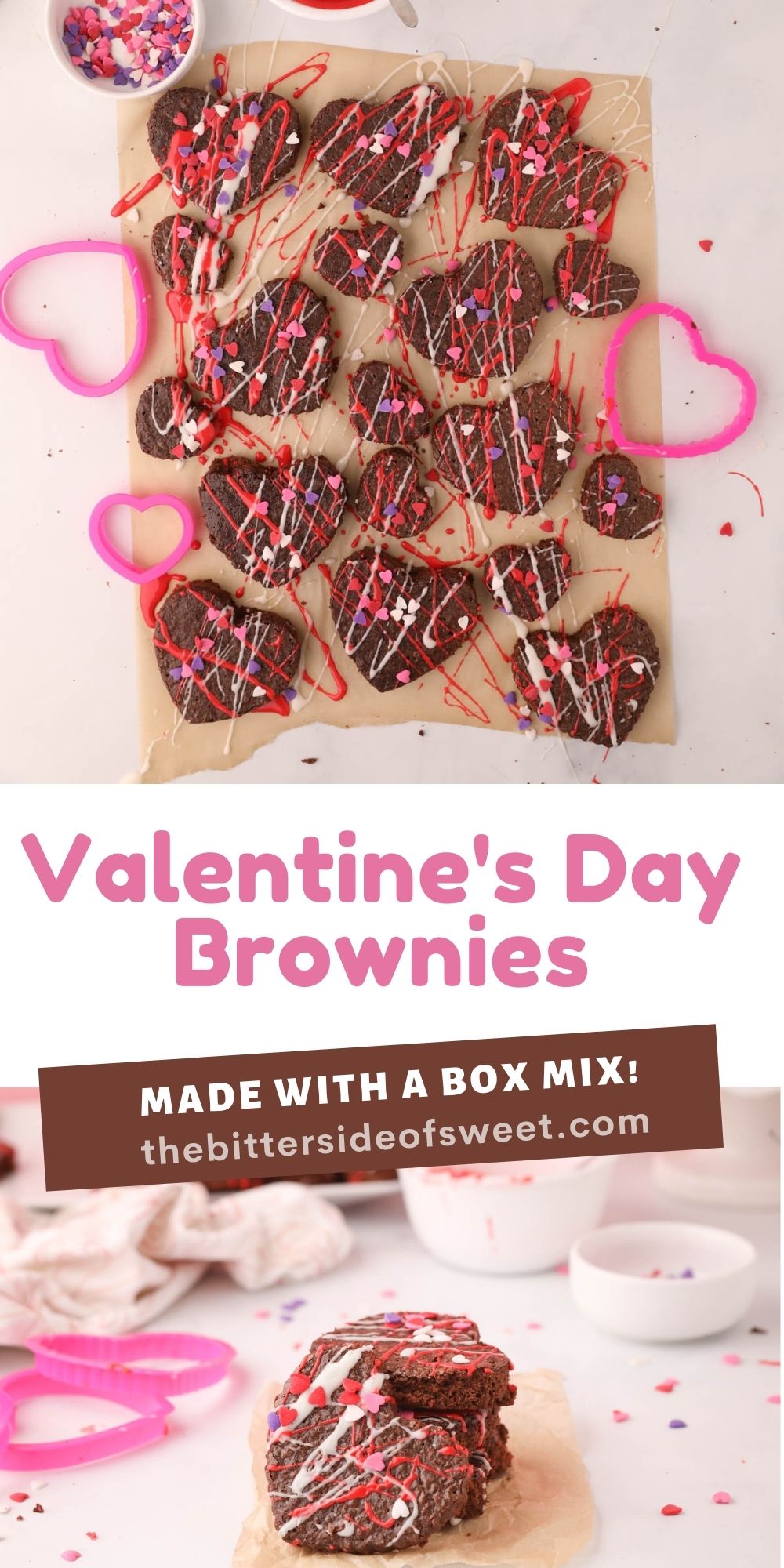 Valentines Day Brownies collage 1.