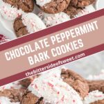 collage peppermint bark cookies