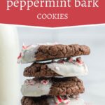 photo with text for chocolate peppermint bark cookie