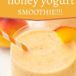 peach honey yogurt smoothie collage.