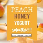 peach honey yogurt smoothie photo collage