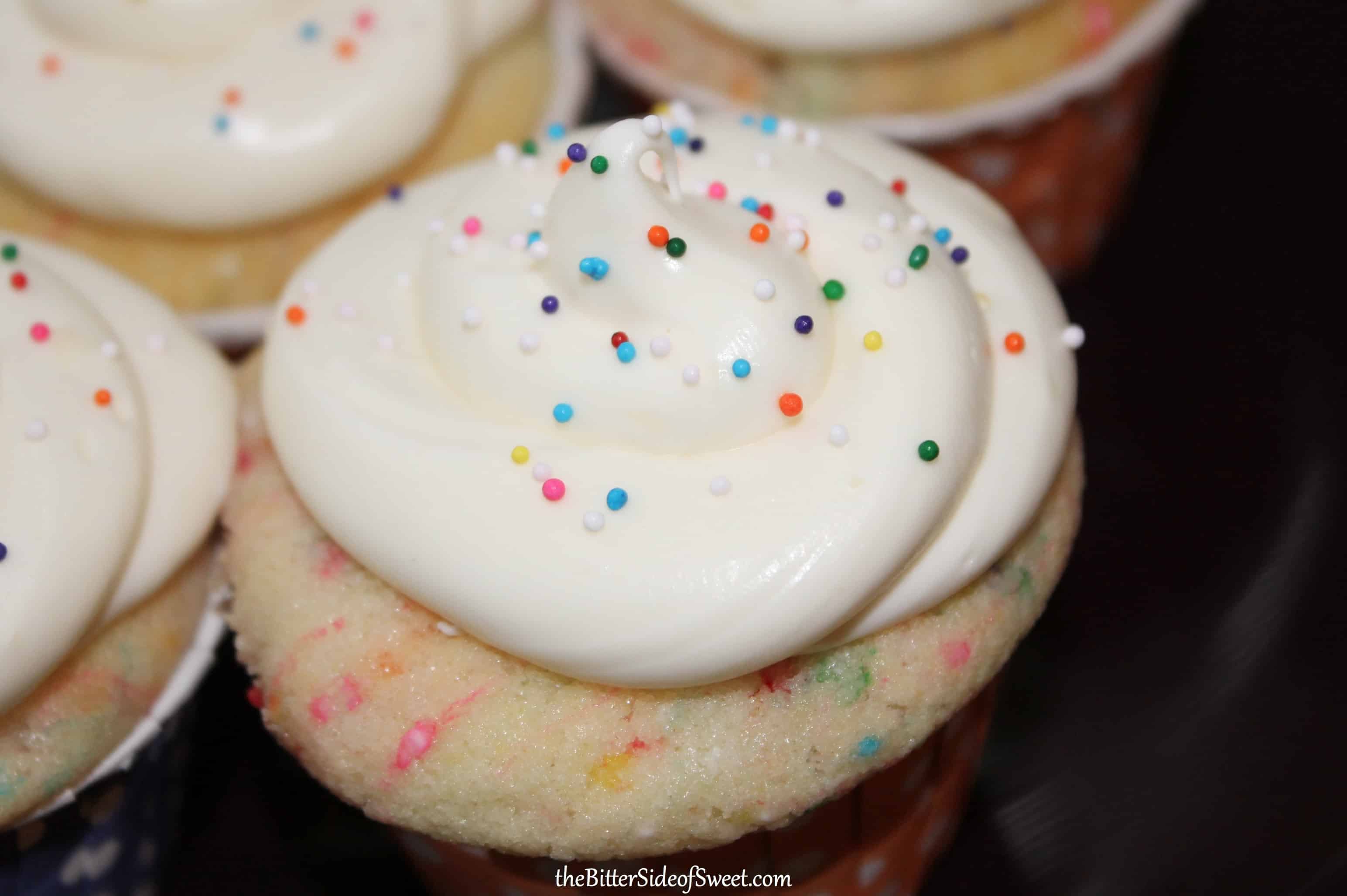 She's one! and Funfetti cupcakes with cream cheese frosting The