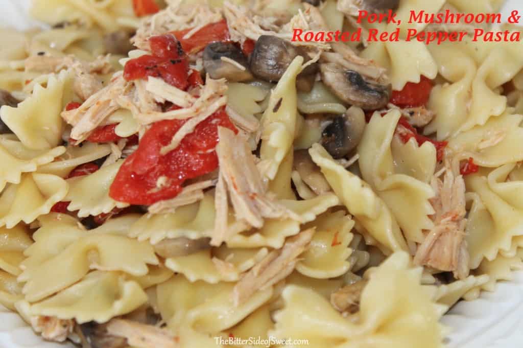 Pork, Mushroom & Roasted Red Pepper Pasta 