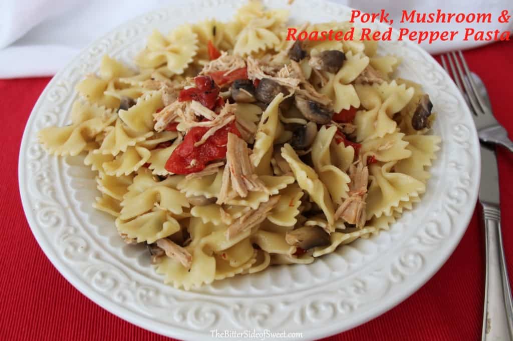 Pork, Mushroom & Roasted Red Pepper Pasta 