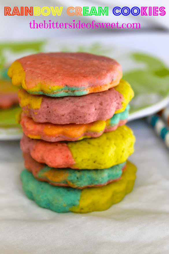 Rainbown Cream Cookies | thebittersideofsweet.com
