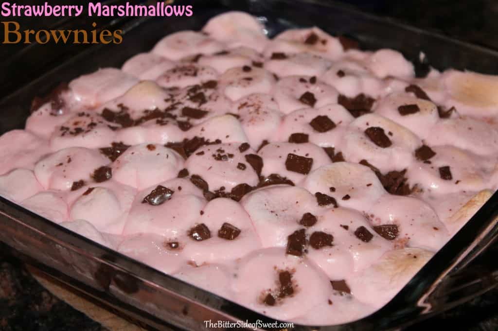 Strawberry Marshmallows Brownies via thebittersideofsweet