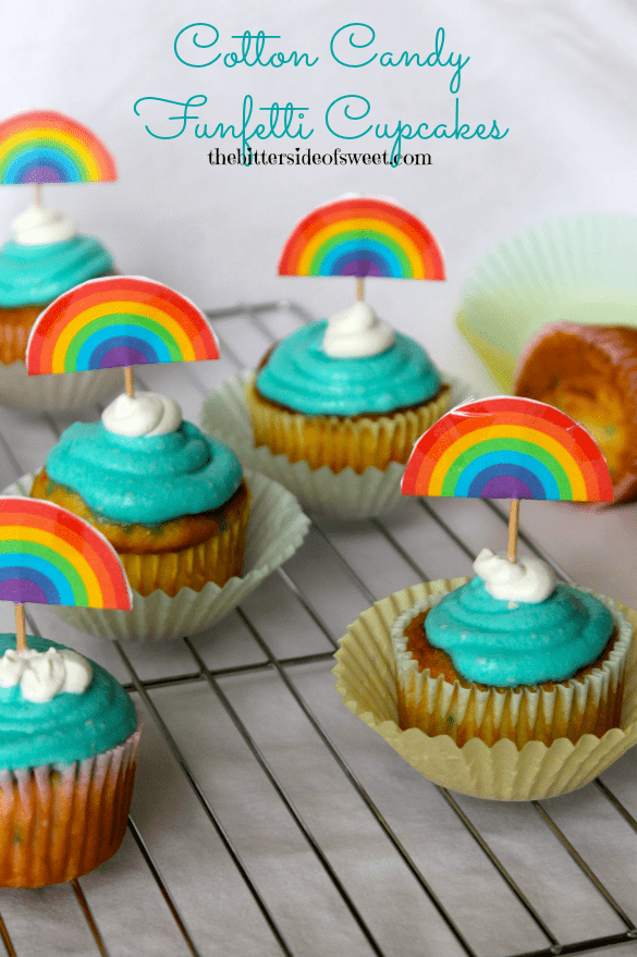 Cotton Candy Funfetti Cupcakes