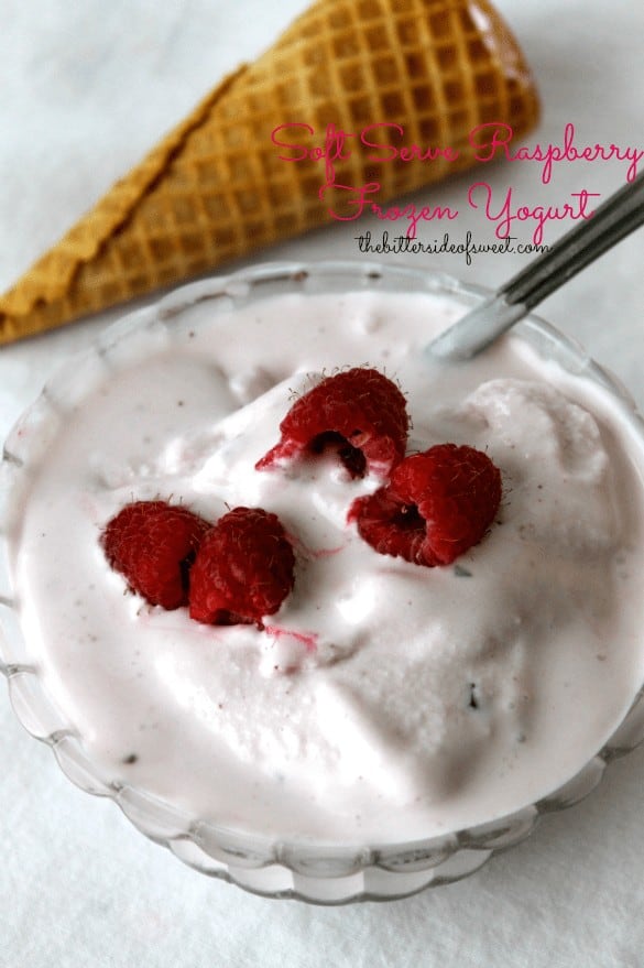 Smooth Raspberry Yogurt Soft Serve Raspberry Frozen Yogurt - The Bitter Side of Sweet