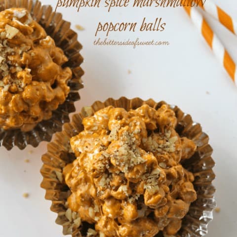 Pumpkin Spice Marshmallow Popcorn Balls