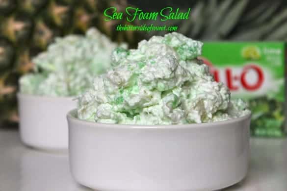 Sea Foam Salad in a white bowl