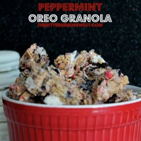 White Fudge Peppermint Oreo Granola