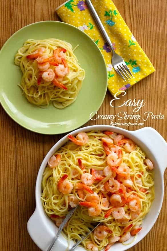 Easy Creamy Shrimp Pasta - The Bitter Side of Sweet