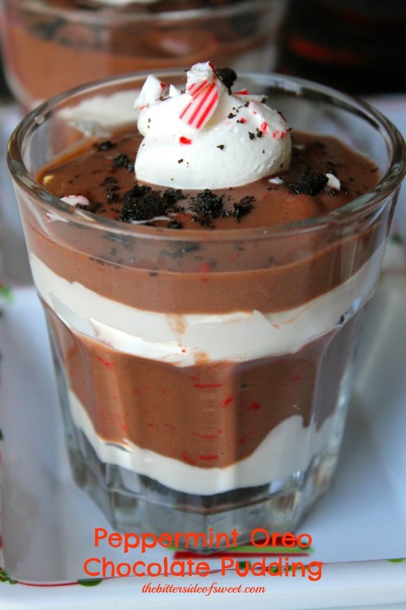 Peppermint Oreo  Chocolate Pudding | thebittersideofsweet.com