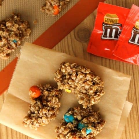 No Bake M&M Peanut Butter Delights