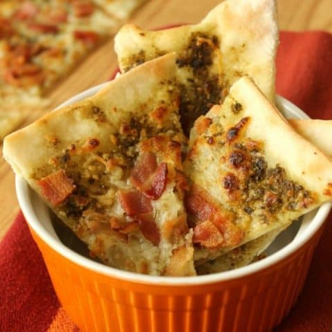 Pesto and Bacon Pizza Appetizer