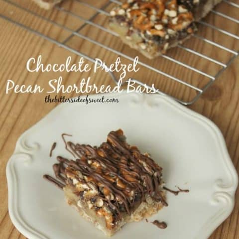 Chocolate Pretzel Pecan Shortbread Bars