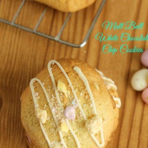 Malt Ball White Chocolate Chip Cookies