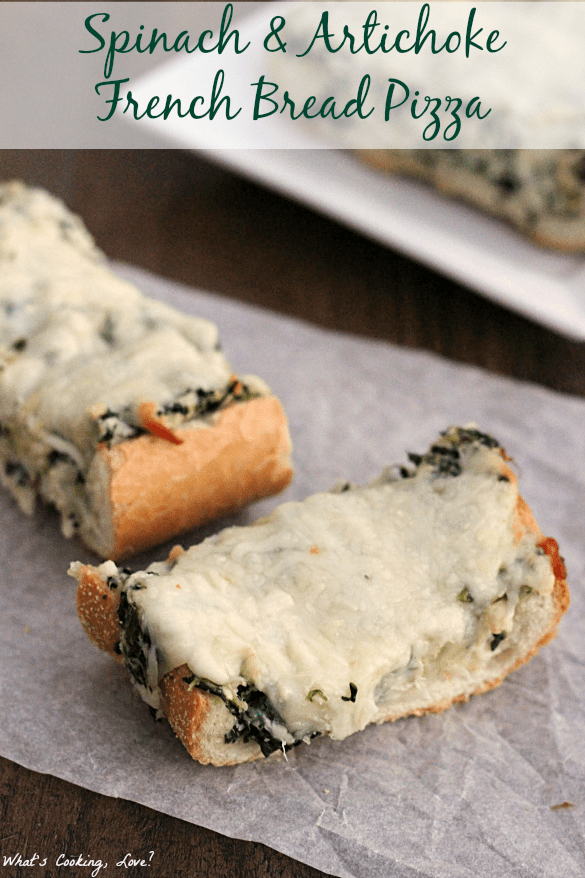 Spinach and Artichoke French Bread Pizza5text