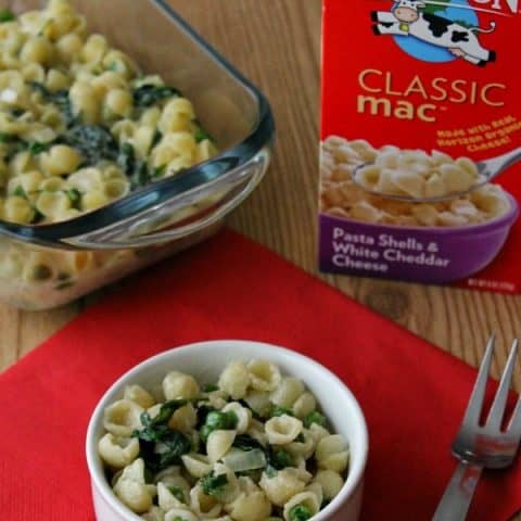 Baked Peas and Kale Macaroni and Cheese