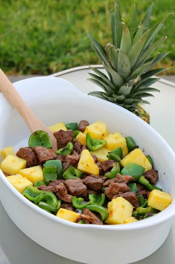 Steak Skewers with Green Peppers and Pineapple The Bitter Side of Sweet