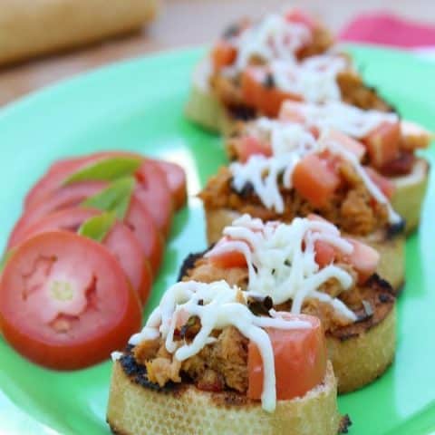 Basil Tuna Tomato Bruschetta