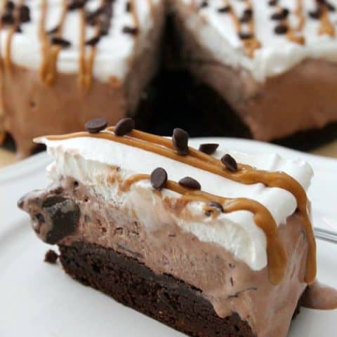 Peanut Butter Brownie Ice Cream Cake