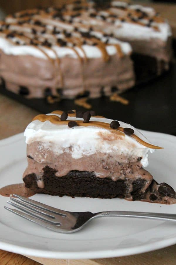 Peanut Butter Brownie Ice Cream Cake - The Bitter Side of Sweet