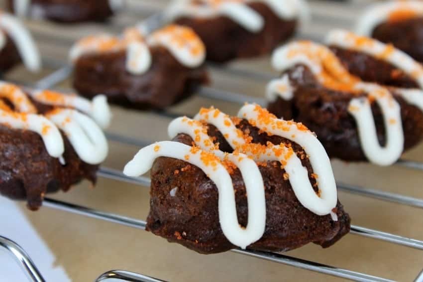 Baked Pumpkin Brownie Donuts - The Bitter Side of Sweet #PurelySimple #ad