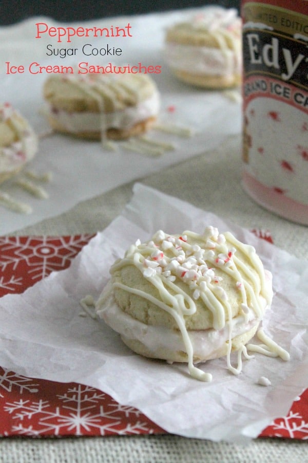 Peppermint Sugar Cookie Ice Cream Sandwiches - The Bitter Side of Sweet