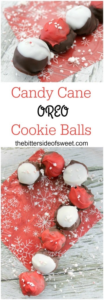 Candy Cane OREO Cookie Balls - The Bitter Side of Sweet #OreoCookieBalls #ad