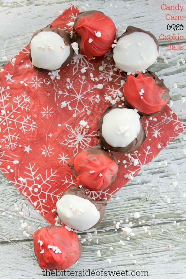 Candy Cane OREO Cookie Balls - The Bitter Side of Sweet #OreoCookieBalls #ad