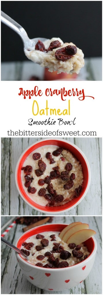 Apple Cranberry Oatmeal Smoothie Bowl | The Bitter Side of Sweet #BringYourBestBowl #Target #ad